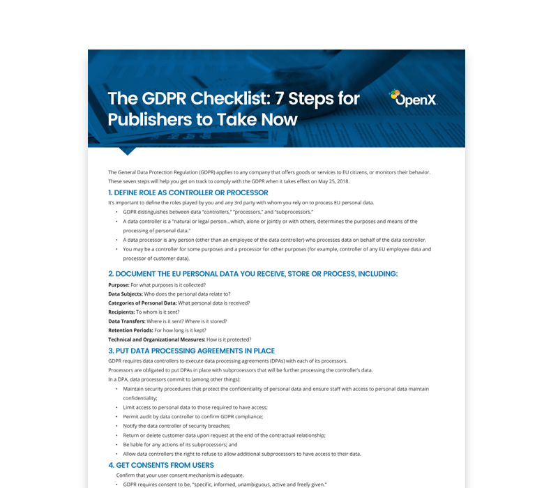 General Data Protection Regulation OX GDPR Thumbs Checklist 2 - General Data Protection Regulation